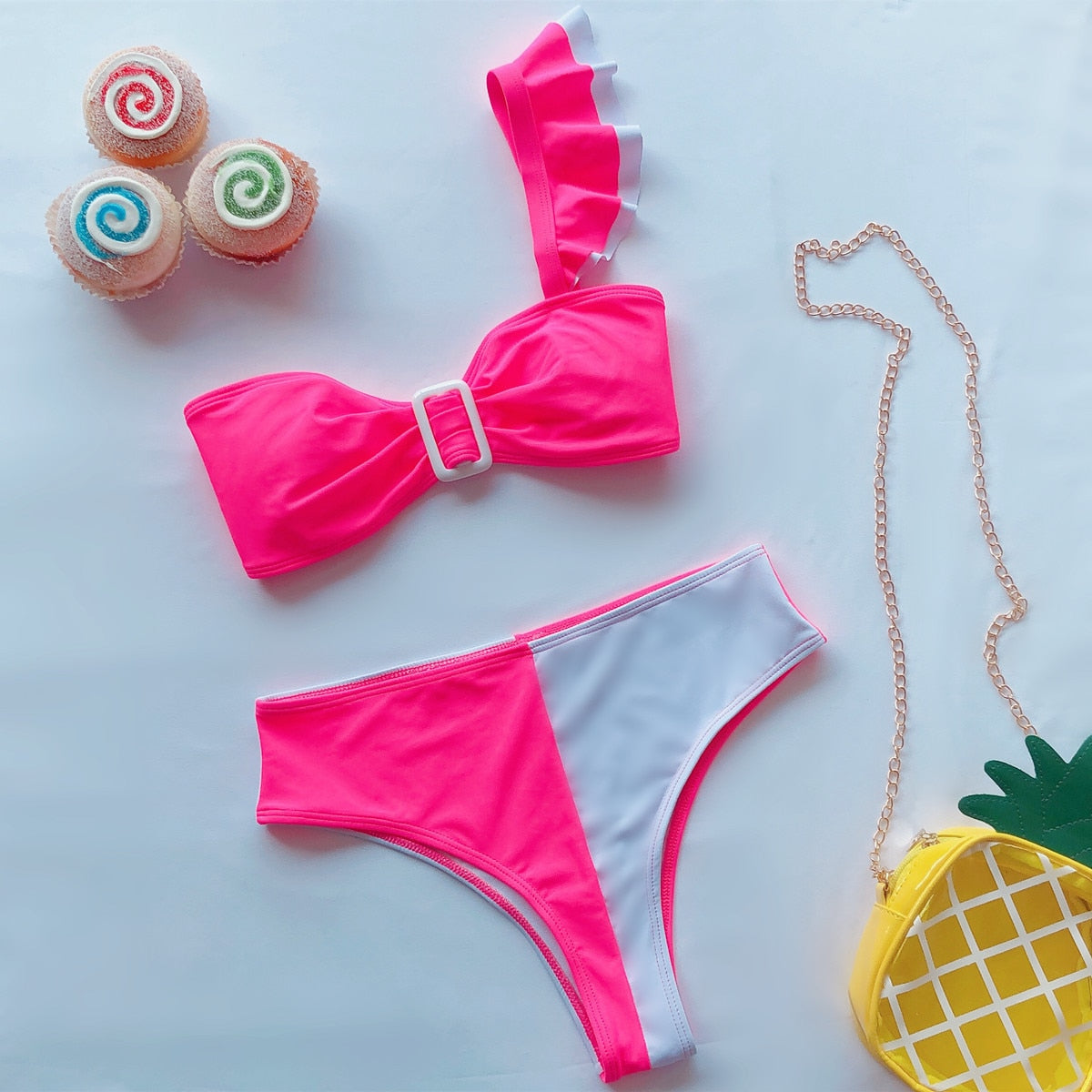 2 Piece Brazilian Women Print Side Tie Swimwear Push Up Swimsuit Bath Suit Bikini Set The Clothing Company Sydney