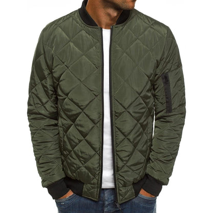 Men's Cotton-padded Solid Color Rhombus Seam Cotton Jackets Coat Overcoat Jacket The Clothing Company Sydney