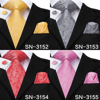 3 Piece 8.5cm Silk Men Floral Red Blue Neckties Classic Party Wedding Pocket Square Cufflinks Luxury Tie Set The Clothing Company Sydney