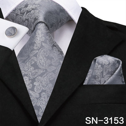 3 Piece 8.5cm Silk Men Floral Red Blue Neckties Classic Party Wedding Pocket Square Cufflinks Luxury Tie Set The Clothing Company Sydney