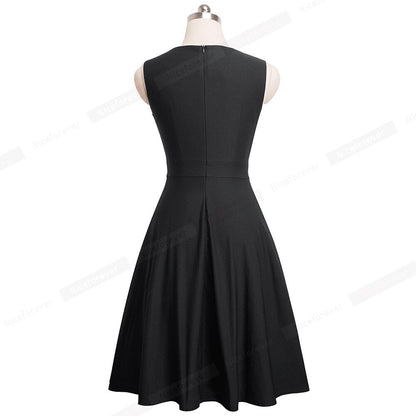 Elegant Embroidery Butterfly Sleeveless A-Line Business Party Women Flare Dress The Clothing Company Sydney