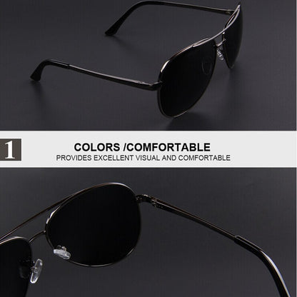 Designer Brand Mens Polarized Night Vision Driving Sunglasses 100% UV400 The Clothing Company Sydney