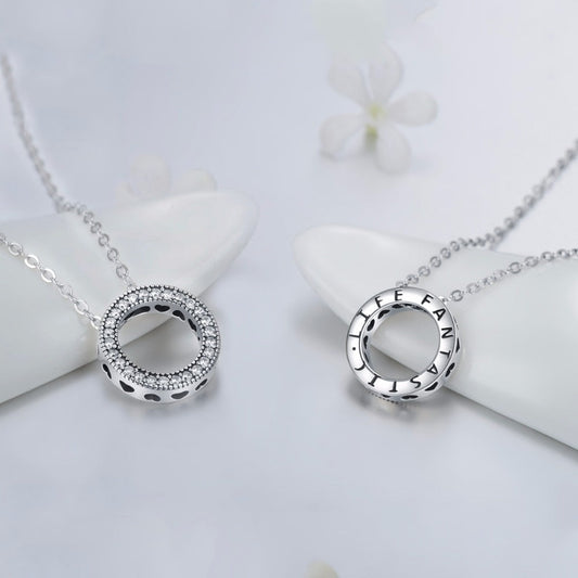 925 Sterling Silver Fashion Round Heart Necklace The Clothing Company Sydney