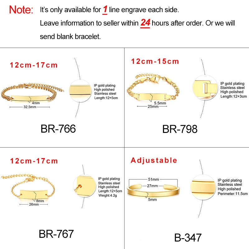 Personalized Custom Baby Name Bracelet Gold Tone Solid Stainless Steel Adjustable Bracelet The Clothing Company Sydney