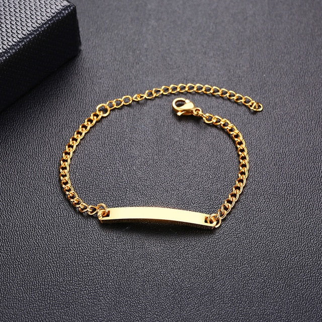 Personalized Custom Baby Name Bracelet Gold Tone Solid Stainless Steel Adjustable Bracelet The Clothing Company Sydney