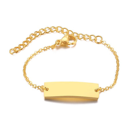Personalized Custom Baby Name Bracelet Gold Tone Solid Stainless Steel Adjustable Bracelet The Clothing Company Sydney