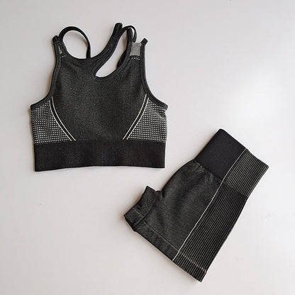 2 Piece Seamless Sports Bras Fitness Shorts Yoga Set Gym Breathable Stretch Sports Suit Running Training Wear The Clothing Company Sydney
