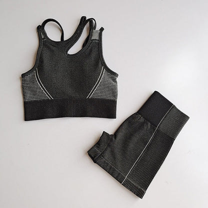 2 Piece Seamless Sports Bras Fitness Shorts Yoga Set Gym Breathable Stretch Sports Suit Running Training Wear The Clothing Company Sydney