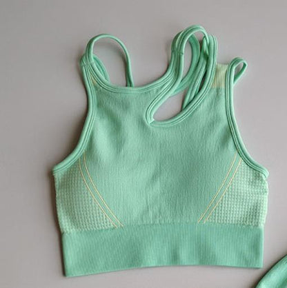 2 Piece Seamless Sports Bras Fitness Shorts Yoga Set Gym Breathable Stretch Sports Suit Running Training Wear The Clothing Company Sydney