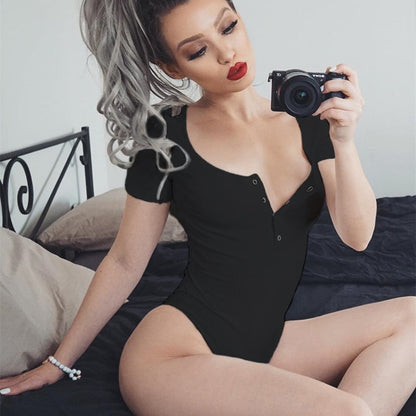 Autumn winter skinny button up long sleeve bodysuit The Clothing Company Sydney