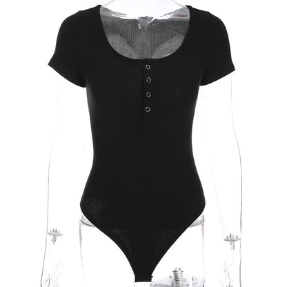 Autumn winter skinny button up long sleeve bodysuit The Clothing Company Sydney
