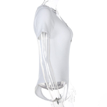 Autumn winter skinny button up long sleeve bodysuit The Clothing Company Sydney