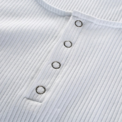 Autumn winter skinny button up long sleeve bodysuit The Clothing Company Sydney