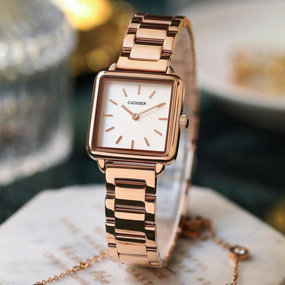 Ladies Square Watch Luxury Brand Fashion Simple Dress Quartz Ultra-thin Watch Waterproof Rose Gold Watch The Clothing Company Sydney