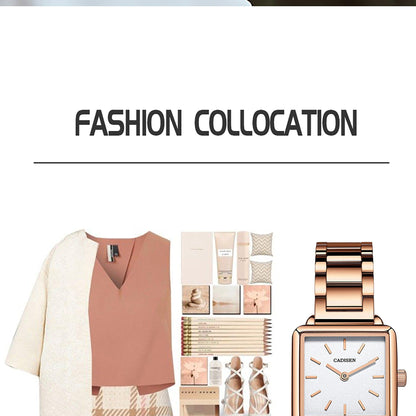Ladies Square Watch Luxury Brand Fashion Simple Dress Quartz Ultra-thin Watch Waterproof Rose Gold Watch The Clothing Company Sydney