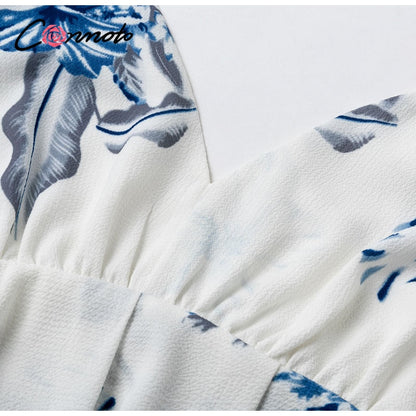 Chiffon boho beach casual long backless sexy dresses spaghetti strap plus size white floral dress The Clothing Company Sydney