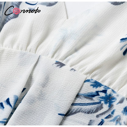 Chiffon boho beach casual long backless sexy dresses spaghetti strap plus size white floral dress The Clothing Company Sydney