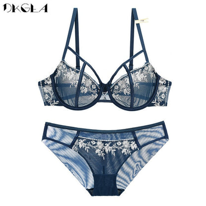 Black Sexy Bra Set Ultrathin Brassiere Transparent Underwear Set Lace Hollow Bras Plus Size B C D Cup Women Lingerie Embroidery The Clothing Company Sydney