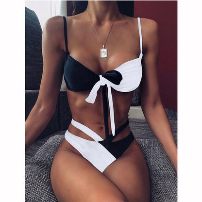 2 Piece High Waist Swimsuit Swimwear One Shoulder Thong Brazilian Bikini set The Clothing Company Sydney