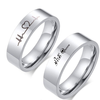 Classic Silver Color Wedding Ring Flat Top Stainless Steel Promise Ring For Women Men 6mm 8mm The Clothing Company Sydney