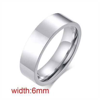 Classic Silver Color Wedding Ring Flat Top Stainless Steel Promise Ring For Women Men 6mm 8mm The Clothing Company Sydney