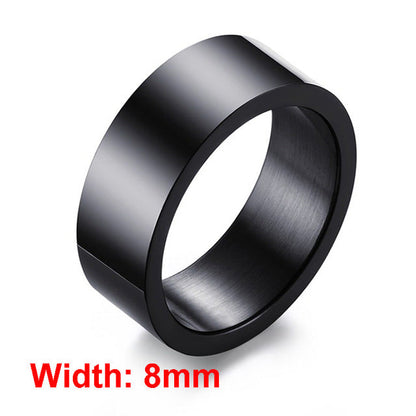 Classic Silver Color Wedding Ring Flat Top Stainless Steel Promise Ring For Women Men 6mm 8mm The Clothing Company Sydney