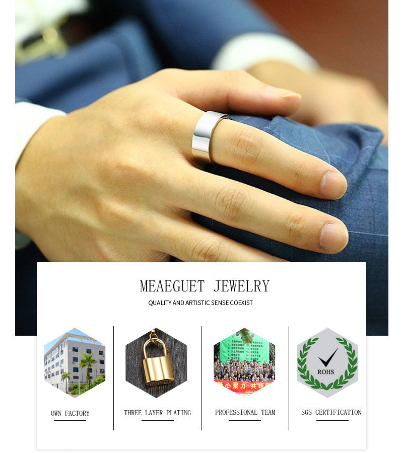 Classic Silver Color Wedding Ring Flat Top Stainless Steel Promise Ring For Women Men 6mm 8mm The Clothing Company Sydney