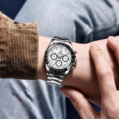 Benyar Men's Luxury Brand Chronograph Sport Waterproof Stainless Steel Quartz Watch The Clothing Company Sydney