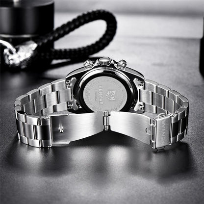 Benyar Men's Luxury Brand Chronograph Sport Waterproof Stainless Steel Quartz Watch The Clothing Company Sydney