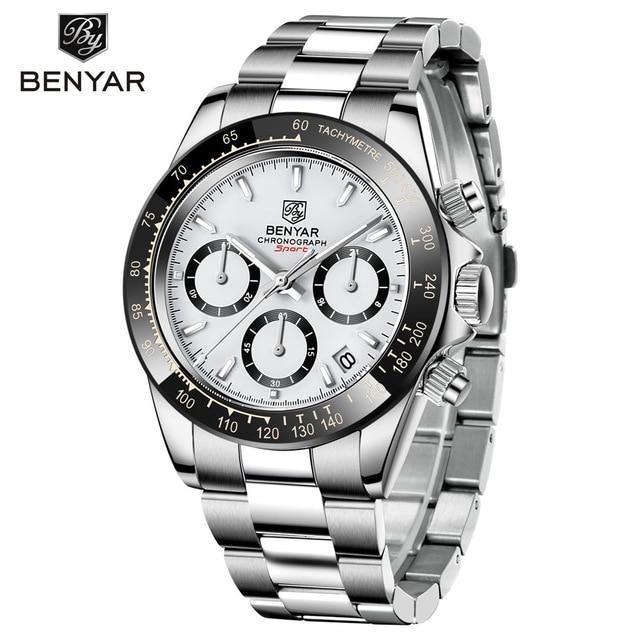 Benyar Men's Luxury Brand Chronograph Sport Waterproof Stainless Steel Quartz Watch The Clothing Company Sydney