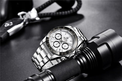 Benyar Men's Luxury Brand Chronograph Sport Waterproof Stainless Steel Quartz Watch The Clothing Company Sydney