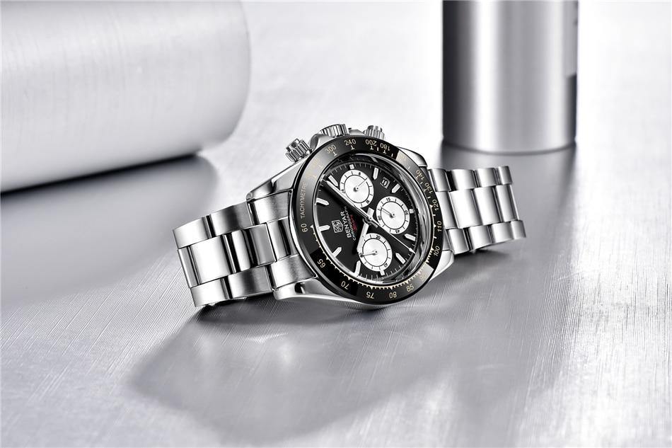 Benyar Men's Luxury Brand Chronograph Sport Waterproof Stainless Steel Quartz Watch The Clothing Company Sydney