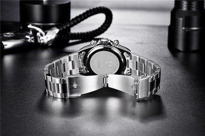 Benyar Men's Luxury Brand Chronograph Sport Waterproof Stainless Steel Quartz Watch The Clothing Company Sydney