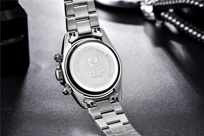 Benyar Men's Luxury Brand Chronograph Sport Waterproof Stainless Steel Quartz Watch The Clothing Company Sydney