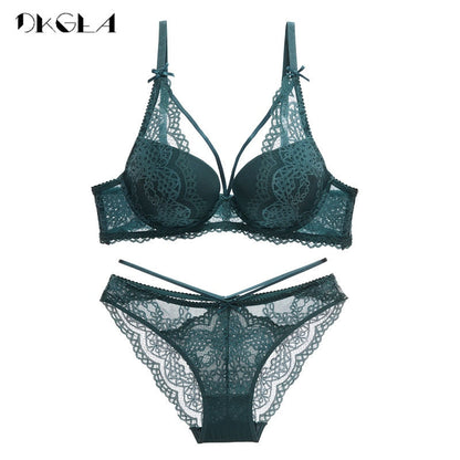 2 Piece Push Up Brassiere Cotton Sexy Bra Panties Embroidery Lace Lingerie Underwear Set The Clothing Company Sydney