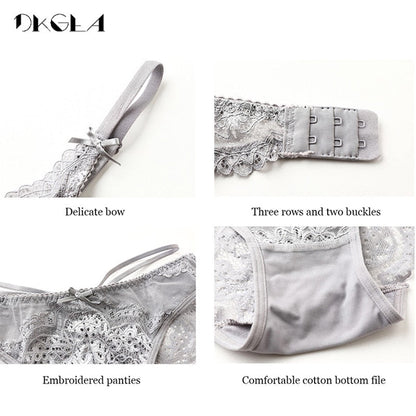 2 Piece Push Up Brassiere Cotton Sexy Bra Panties Embroidery Lace Lingerie Underwear Set The Clothing Company Sydney