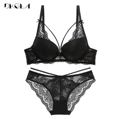2 Piece Push Up Brassiere Cotton Sexy Bra Panties Embroidery Lace Lingerie Underwear Set The Clothing Company Sydney