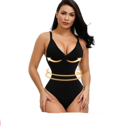 Ladies Deep V Bodysuit Strap Body Shaper Backless Thong  Seamless Shapewear Push Up Waist Trainer Corset The Clothing Company Sydney