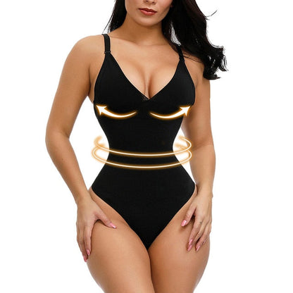 Ladies Deep V Bodysuit Strap Body Shaper Backless Thong  Seamless Shapewear Push Up Waist Trainer Corset The Clothing Company Sydney