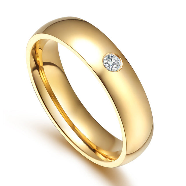 Classic Wedding Rings for Women Men Gold Colour Stainless Steel Couple Band Anniversary Personalized Ring The Clothing Company Sydney