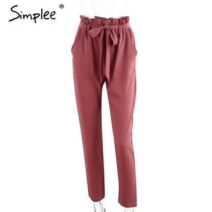 Chiffon khaki harem ladies summer casual Streetwear sash black elastic high waist pants The Clothing Company Sydney