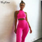 Sleeveless cami Yoga Gym elastic leggings two 2 piece neon crop top summer fashion stretchy casual set The Clothing Company Sydney