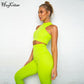 Sleeveless cami Yoga Gym elastic leggings two 2 piece neon crop top summer fashion stretchy casual set The Clothing Company Sydney
