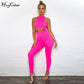 Sleeveless cami Yoga Gym elastic leggings two 2 piece neon crop top summer fashion stretchy casual set The Clothing Company Sydney