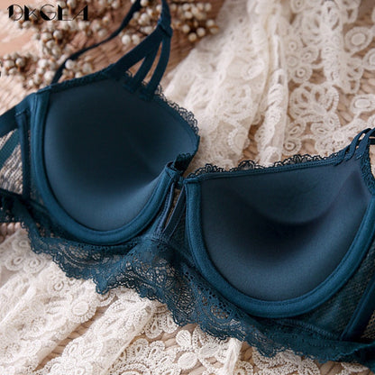 2 Piece Lace Bra and Panties Push Up Brassiere Sexy Underwear Set Cotton Thick Bras Embroidered Women Lingerie Set The Clothing Company Sydney
