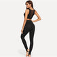 Black Casual High Rise Stirrup Solid Long Skinny Pants Leggings The Clothing Company Sydney