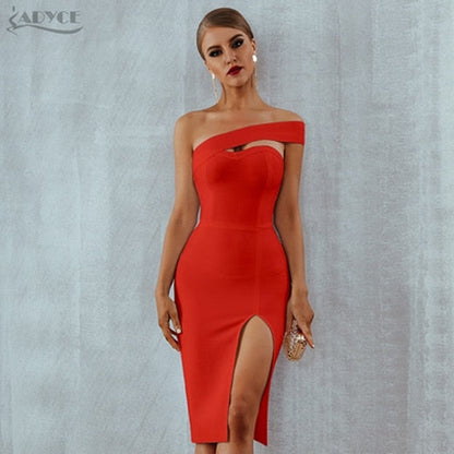 Bodycon Bandage Summer Sexy Elegant Black One Shoulder Midi Celebrity Runway Party Dress The Clothing Company Sydney