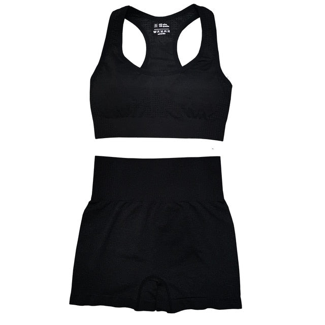 3 Piece Ladies Seamless Vital Yoga Workout Sport Pants Bra Gym Short Crop Top High Waist Running Leggings Sports Set The Clothing Company Sydney