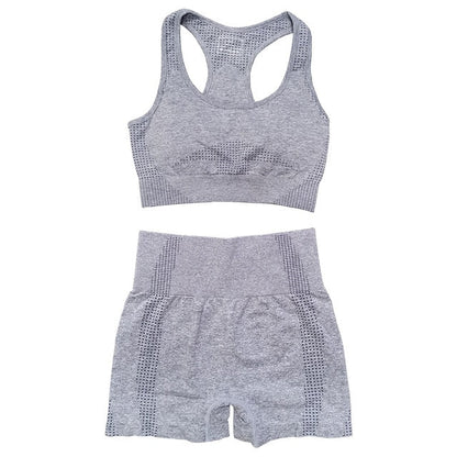 3 Piece Ladies Seamless Vital Yoga Workout Sport Pants Bra Gym Short Crop Top High Waist Running Leggings Sports Set The Clothing Company Sydney