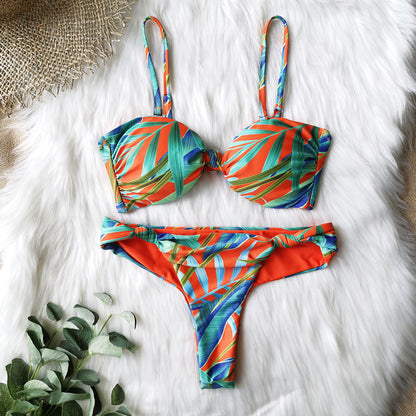 2 Piece Brazilian Women Print Side Tie Swimwear Push Up Swimsuit Bath Suit Bikini Set The Clothing Company Sydney